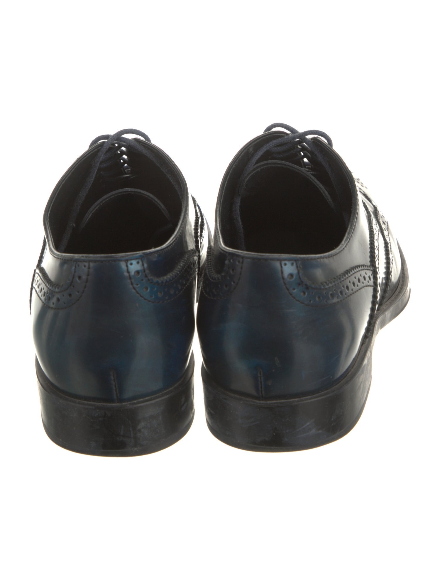 Tod's Patent Leather Lasercut Accents Oxfords